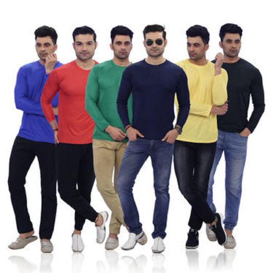 Men's Full Sleeves Round Neck T-shirt FD6RT1 Pack Of 6
