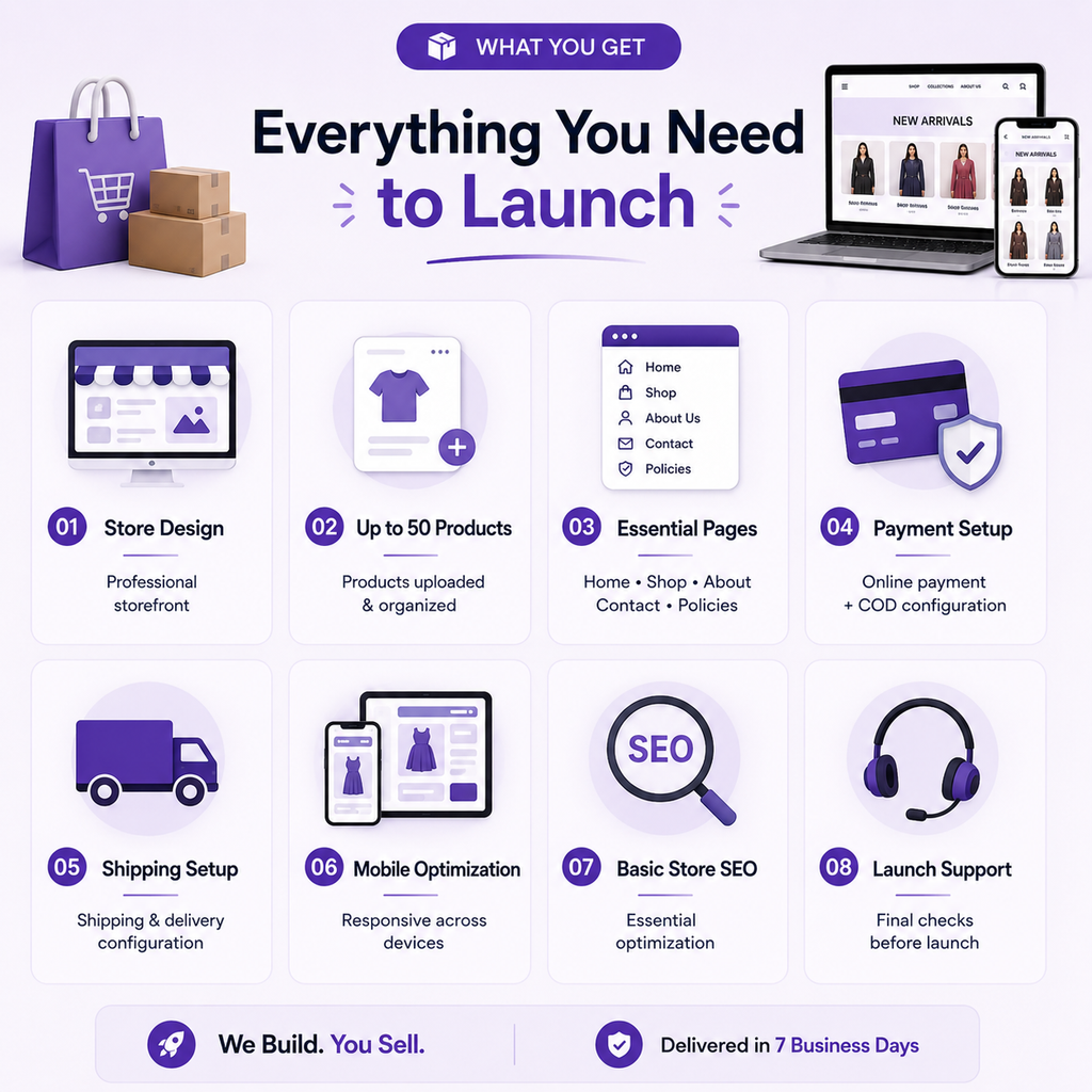 LaunchPad – Professional Shopify Store Setup | Launch Your Brand Online