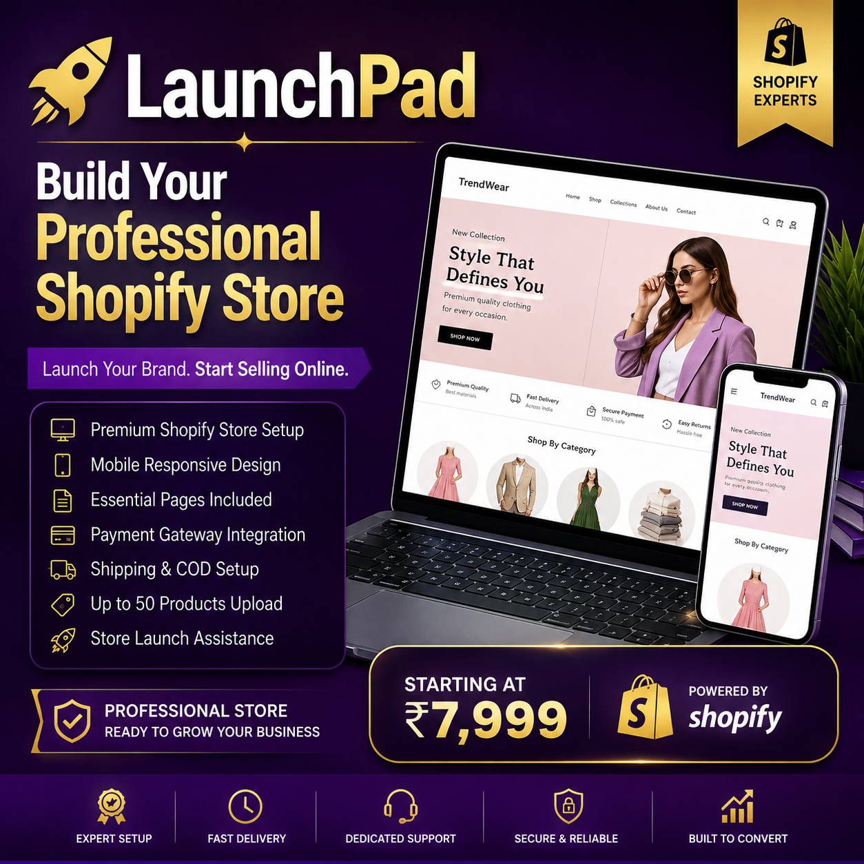 👑 Complete Online Business Launch — Website Development Service