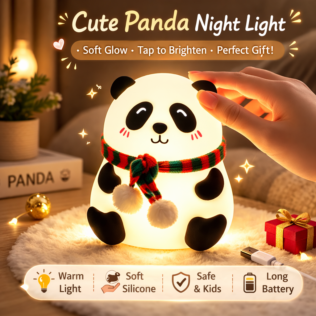 Panda Touch Sensor Lamp – 7 Color Changing Night Light