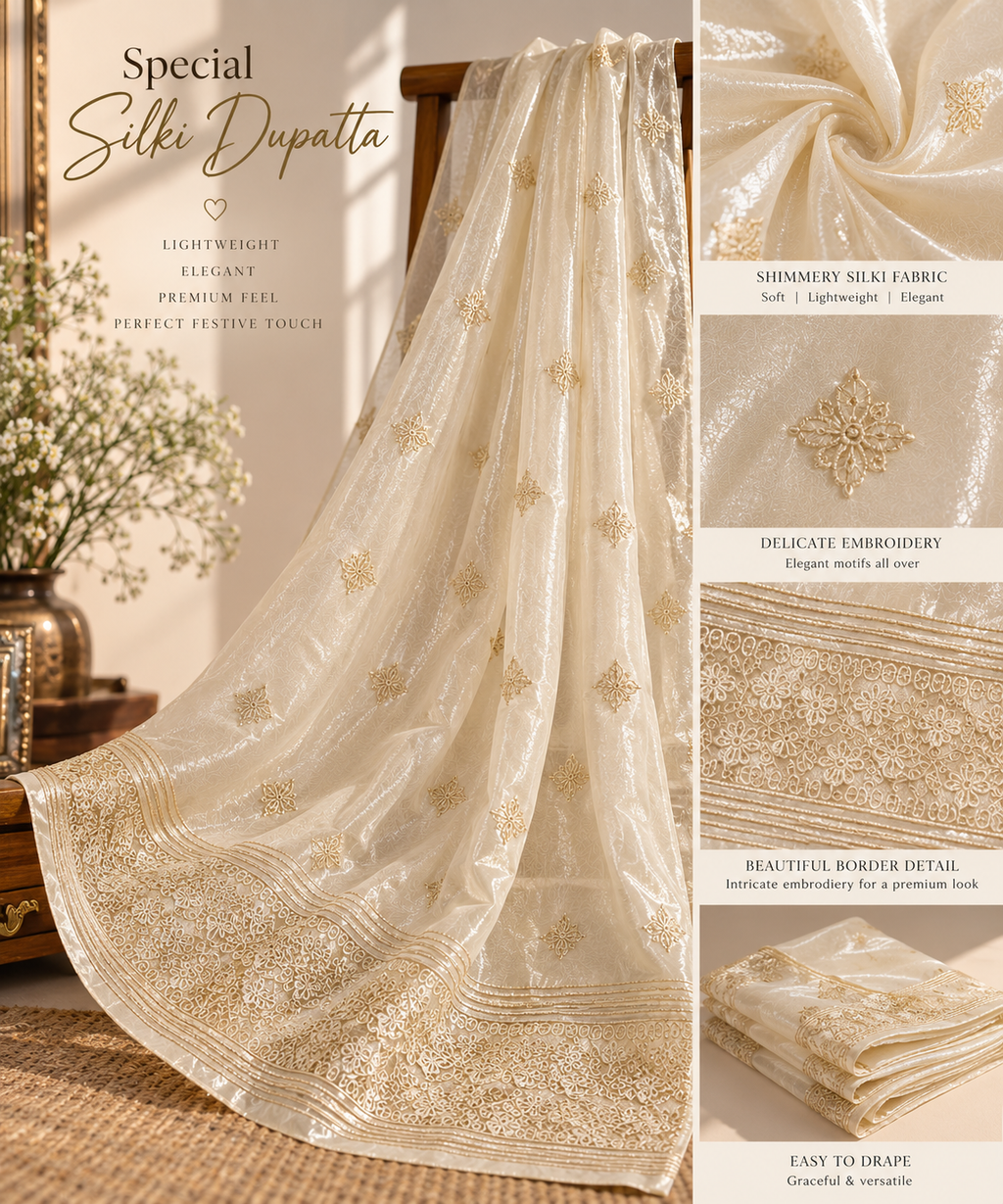 Graceful Bloom - Model front view with dupatta