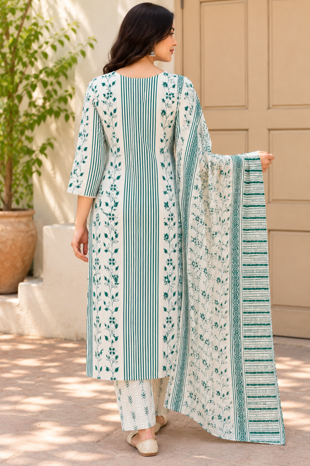 Palazzo Pants Chevron Print Detail