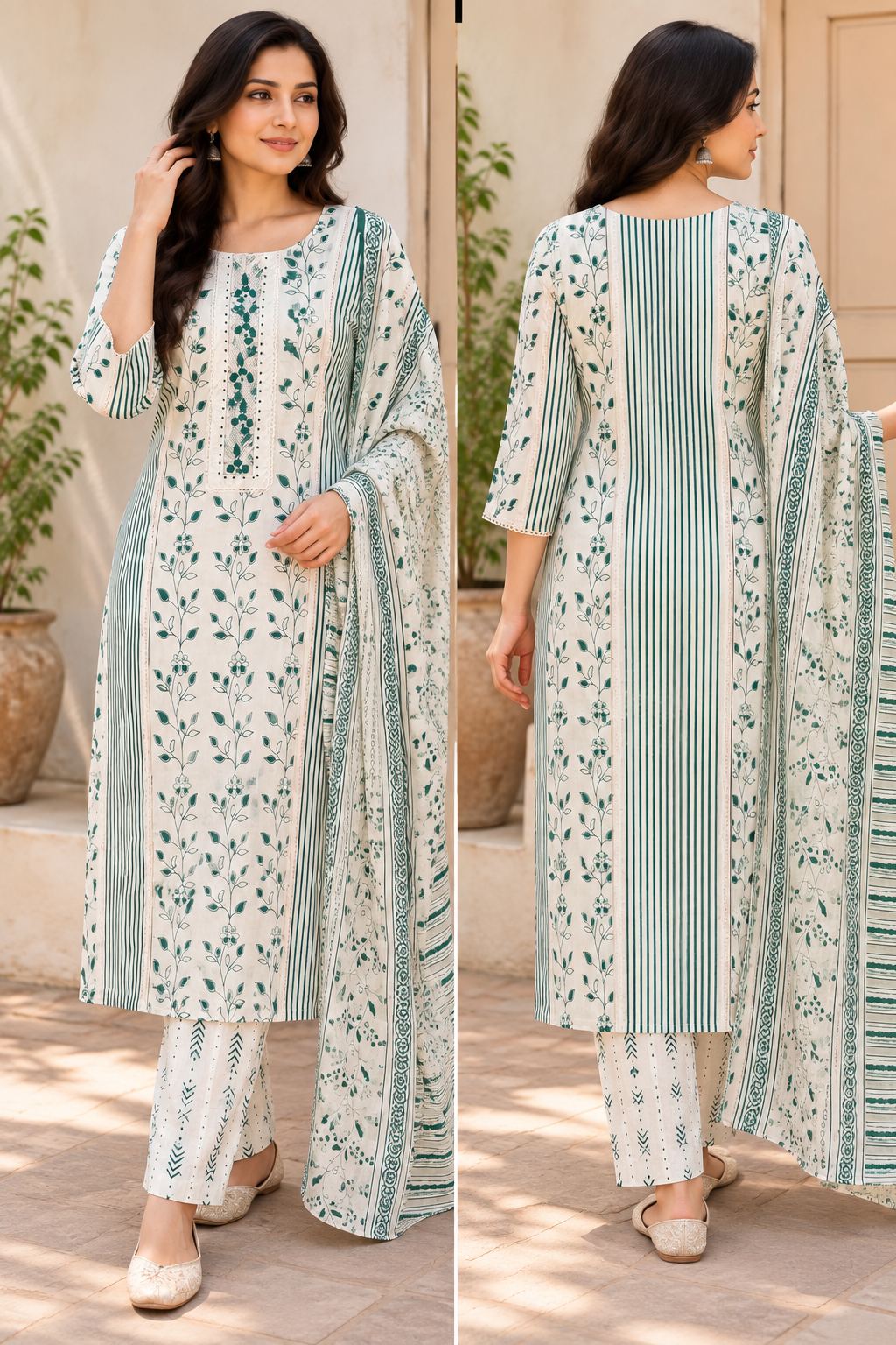 Neckline Embroidery and Fabric Detail